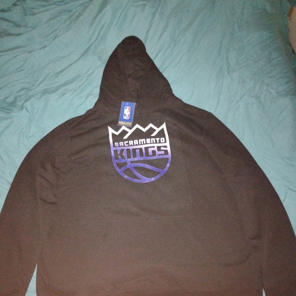 Antigua Sacramento Kings Black and Purple Hoodie